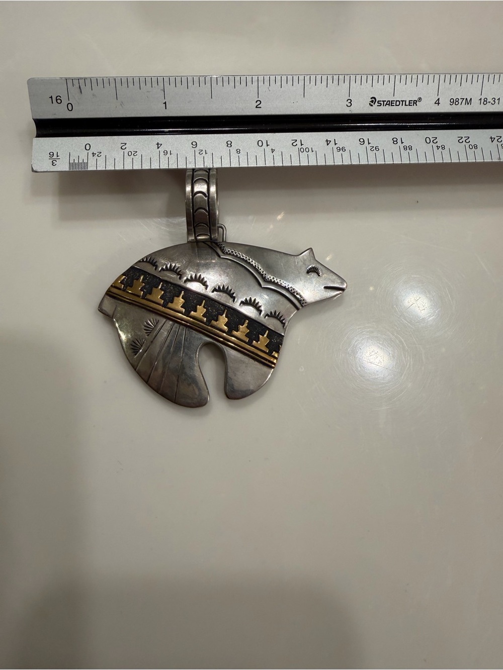Thomas Singer Navajo Spirit Bear Sterling Silver Pendant Native-Inspired Design - Picture 8 of 8